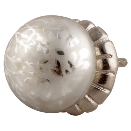 Silver Dome Murcary Glass Cabinet Knob
